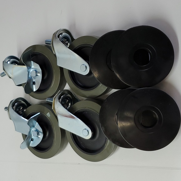 HDX 4 in 4-Piece Swivel Casters with Bumpers - Picture 1 of 6